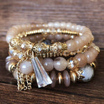 4-Pieces Set of Beaded Bohemian Style Crystal BraceletBraceletStyle 7