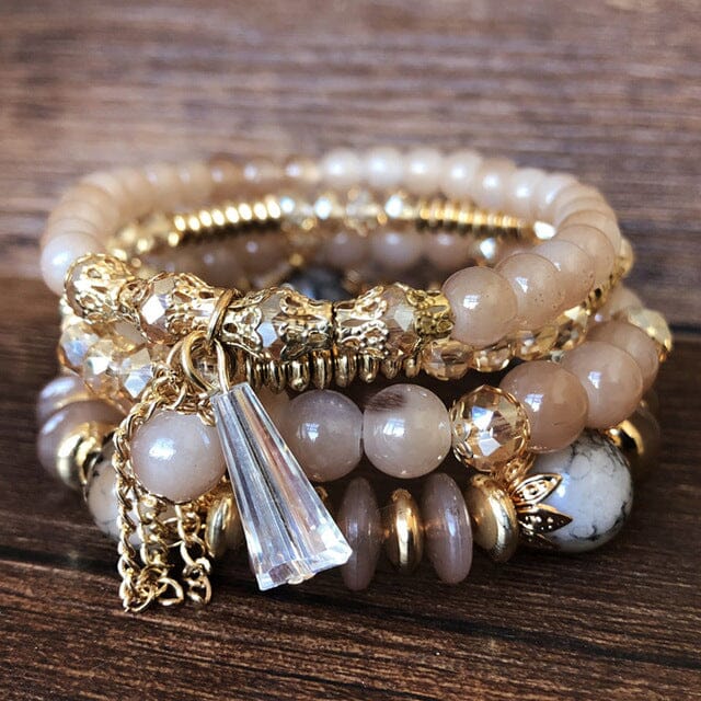 4-Pieces Set of Beaded Bohemian Style Crystal BraceletBraceletStyle 7