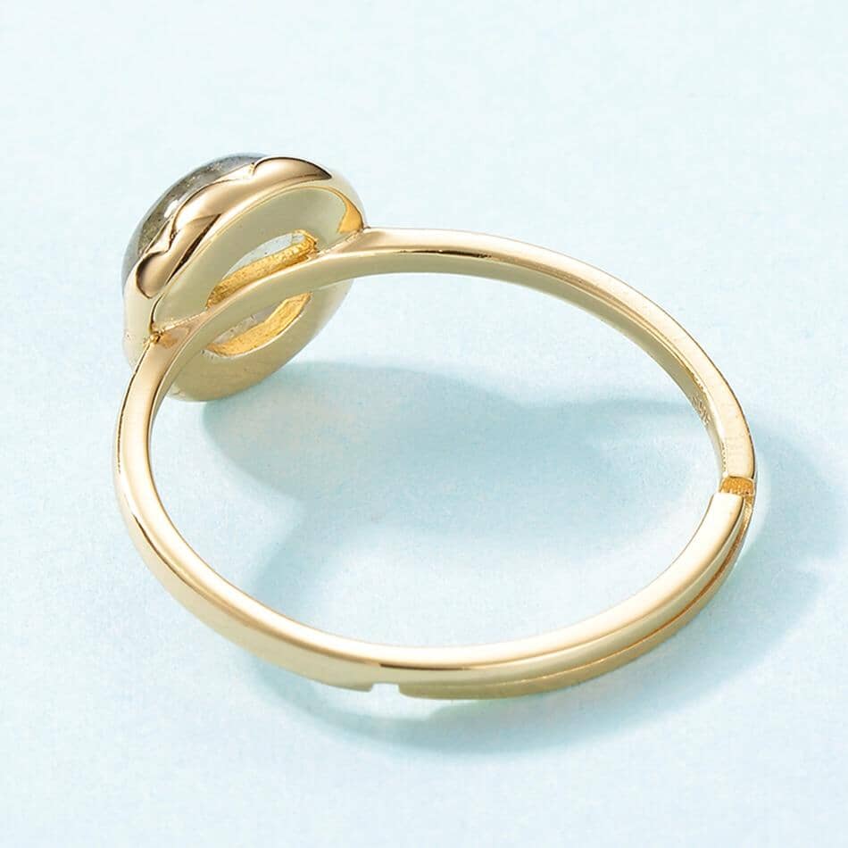 Natural Labradorite Adjustable Gold RingRing
