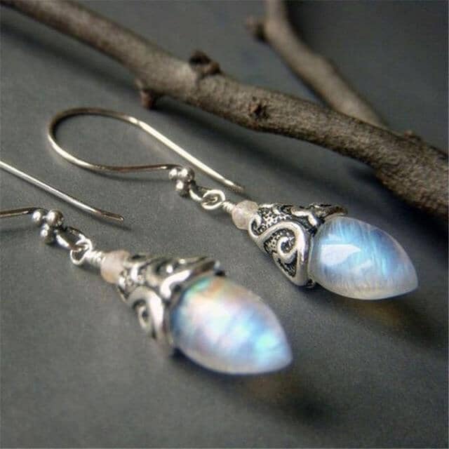 Vintage Bohemian Moonstone Dangling EarringsEarrings
