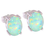 Green Fire Opal Geometric Stud EarringsEarrings