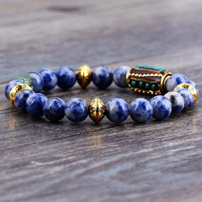 Boho Brazilian Sodalite Charm Stretch BraceletBracelet