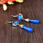 Blue Jade Lotus Drop EarringsEarrings