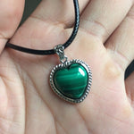 Natural Malachite Stone Pendant (Heart)Pendant