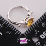 Yellow Crystal Zircon 925 Sterling Silver RingRing