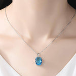 Aquamarine Oval Pendant NecklaceNecklace