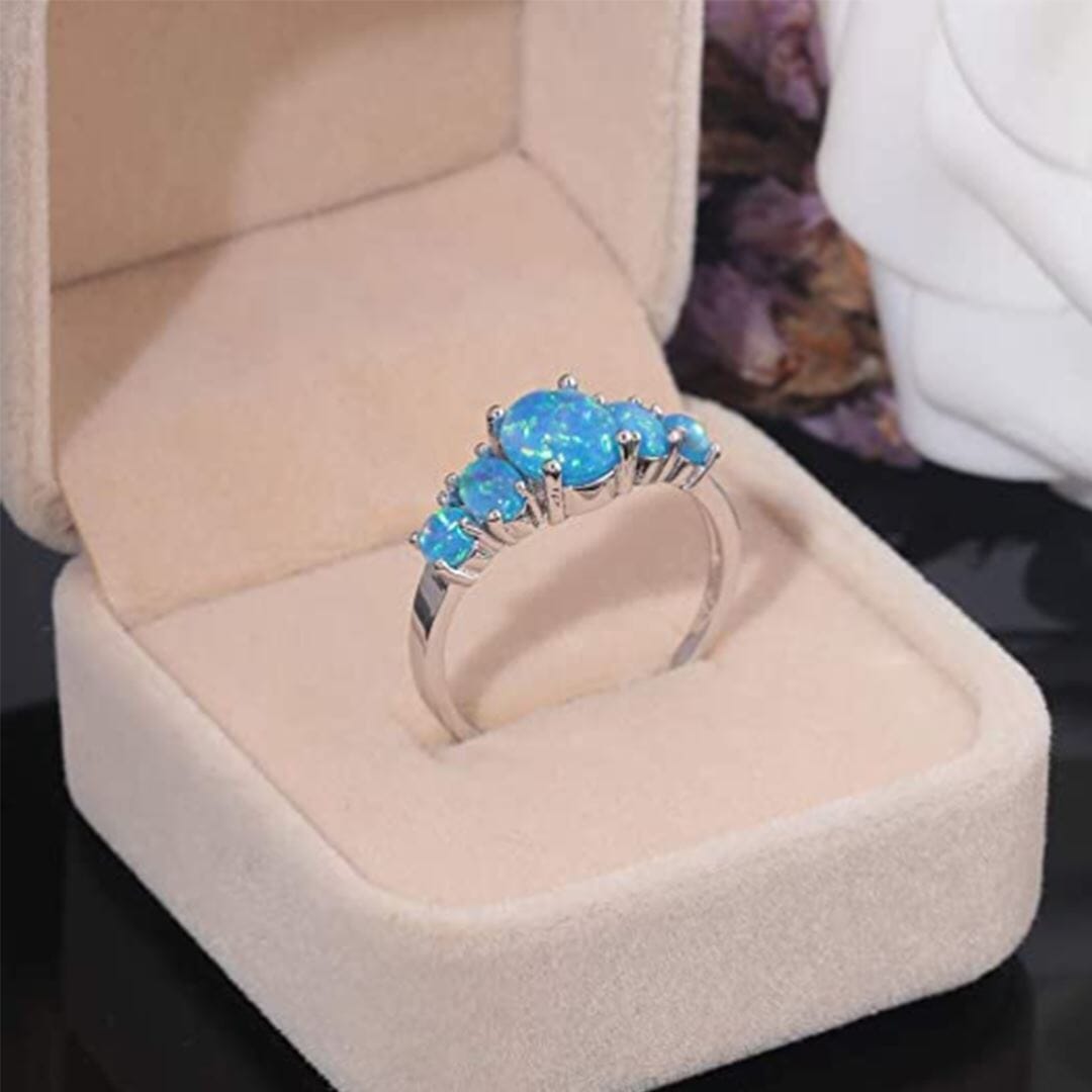 Blue Fire Opal Silver RingRing