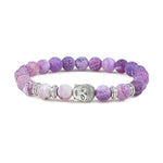 Men Buddha Natural Stone Bead BraceletsBraceletPurple Weathered