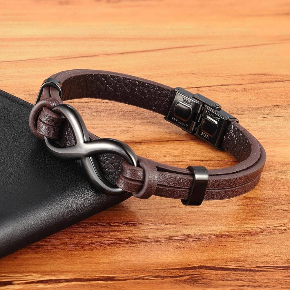 Infinity Logo Leather BraceletBracelet