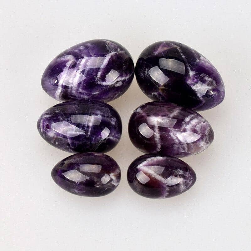 Natural Amethyst Drilled Yoni Eggs Set (3 pcs) - 5ozYoni Eggs