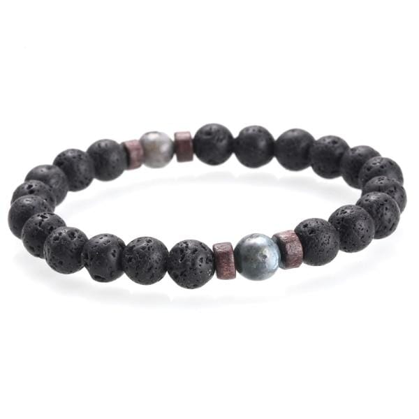 Natural Moonstone Lava Stone Bead Tibetan Buddha Bracelet For MenBeadsE