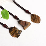 1 Piece Irregular Natural Tigers Eye Yellow Stone and Mineral Pendant NecklacesNecklace
