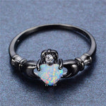 Elegant Heart White Fire Opal RingRing