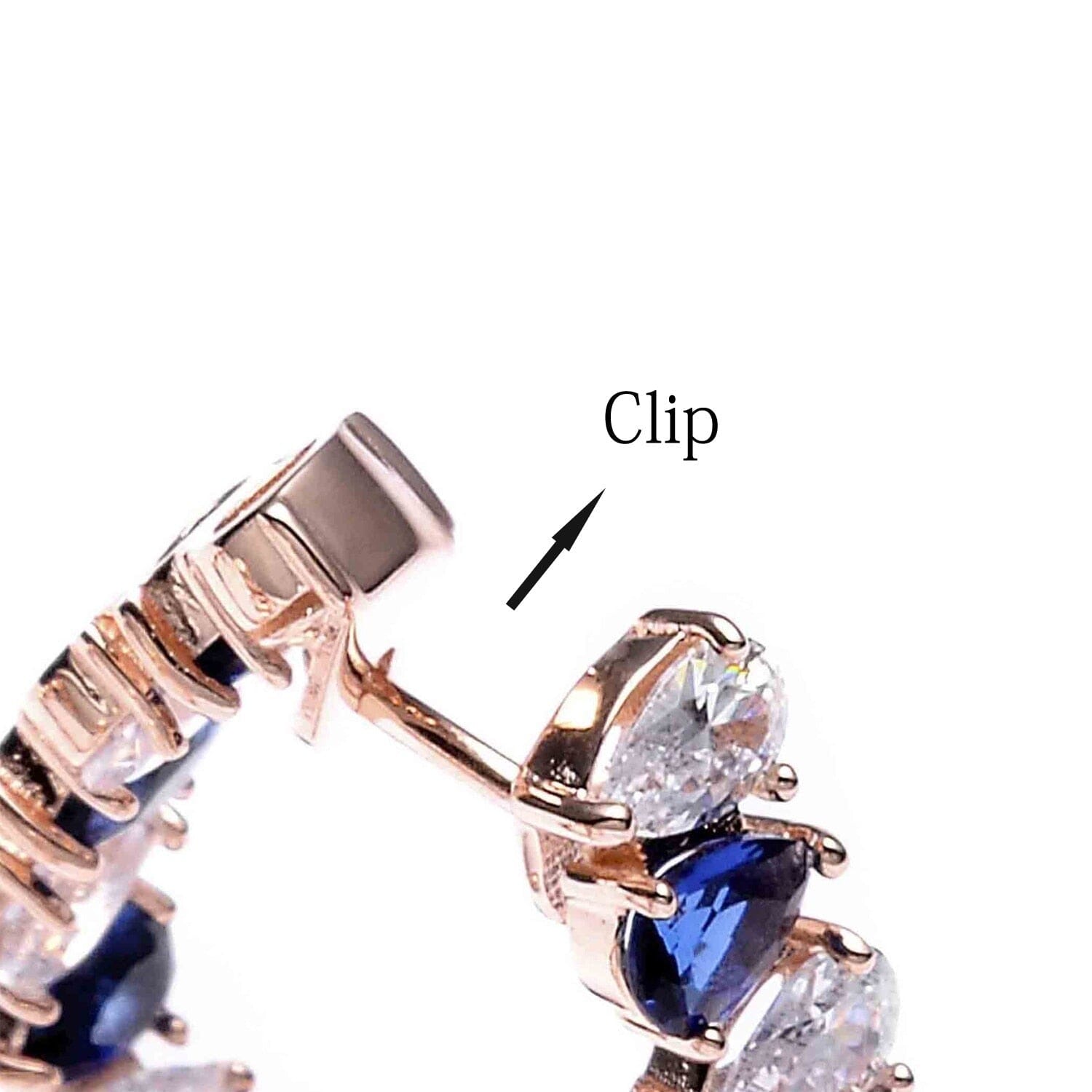 Pretty Modern CZ Sapphire Huggie Earrings - 925 Sterling SilverEarrings