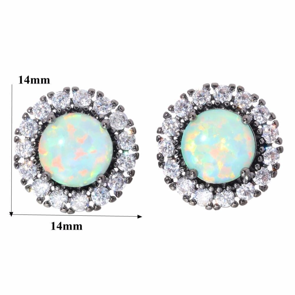 Green Fire Opal Stud EarringsEarrings