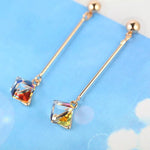 Lovely Fashion Square Color Crystal Dangle EarringsEarrings