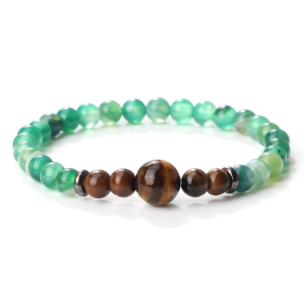 Natural Tiger Eye Malachite Healing BraceletsBraceletGreen Striped