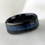 Black Onyx and Blue Sapphire Charm Couple RingsRing