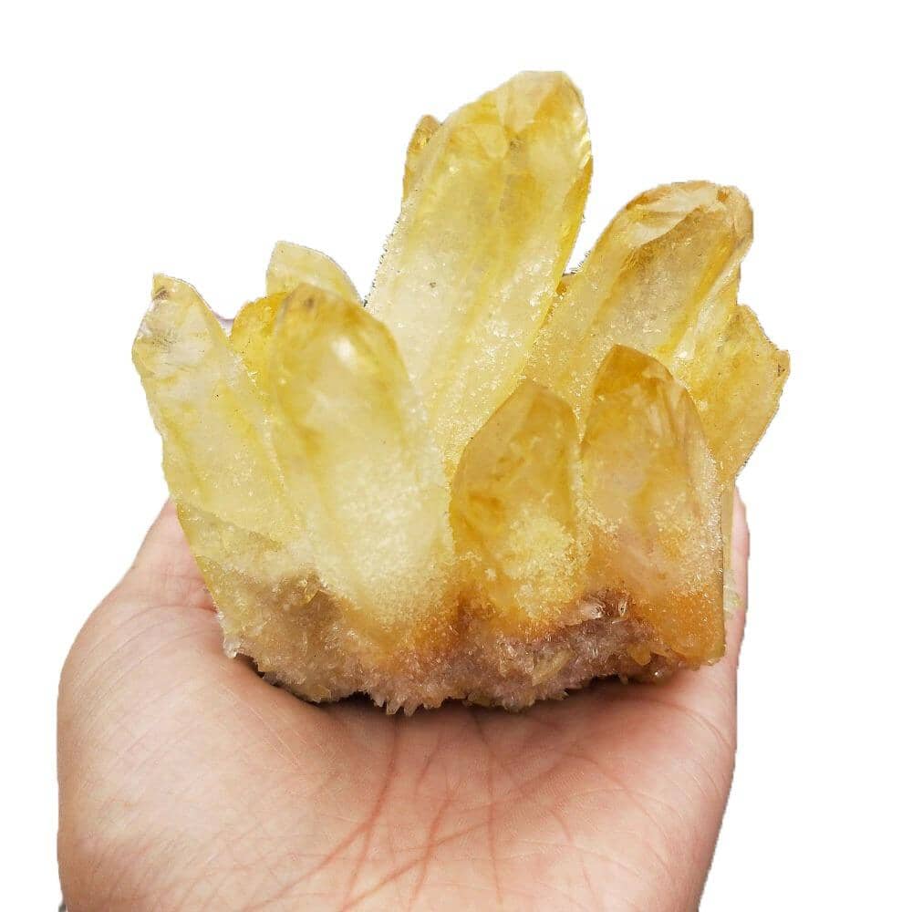 Natural Yellow Citrine Quartz Crystal ClusterRaw Stone