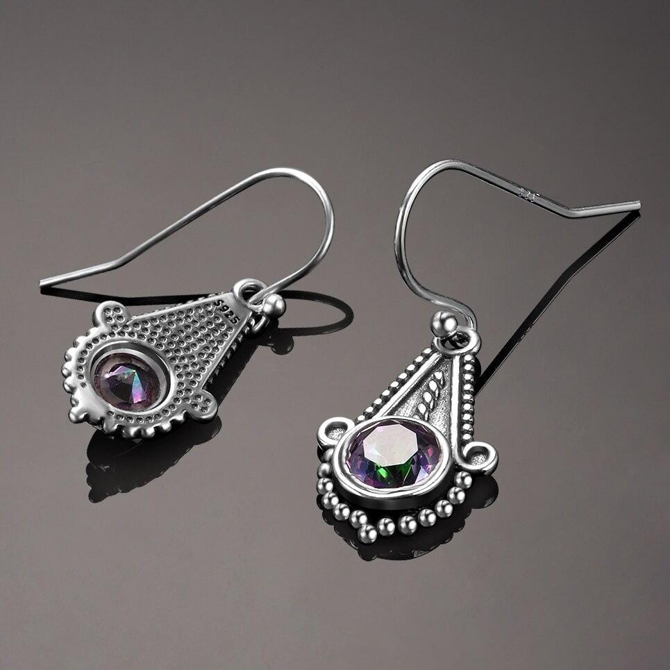 Adorable Rainbow Mystic Topaz Drop Earrings - 925 Sterling SilverEarrings