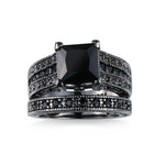 Black Onyx Square Black Gold RingRing