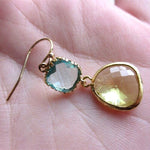 Classic Simple Gold Color Peridot Drop EarringsEarrings
