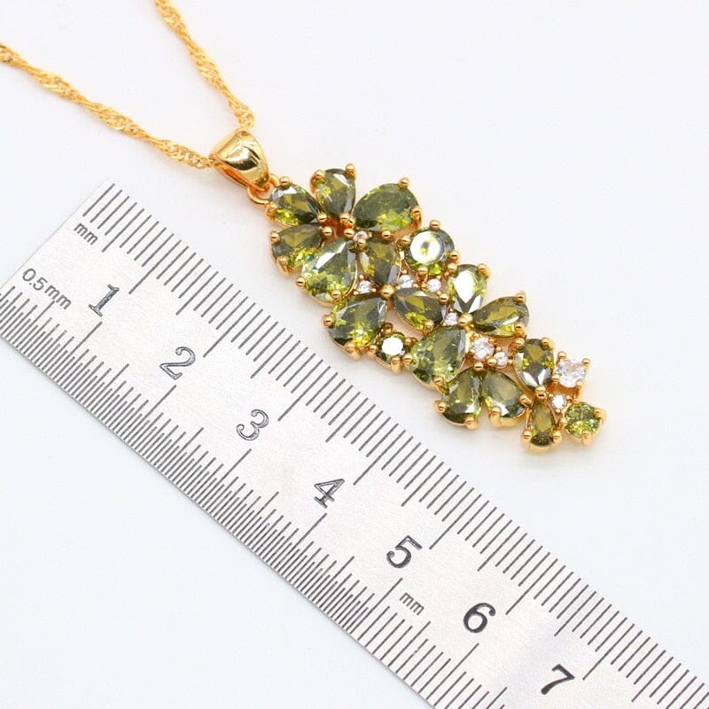 Luxury Gorgeous Peridot Lovely Jewelry SetRing