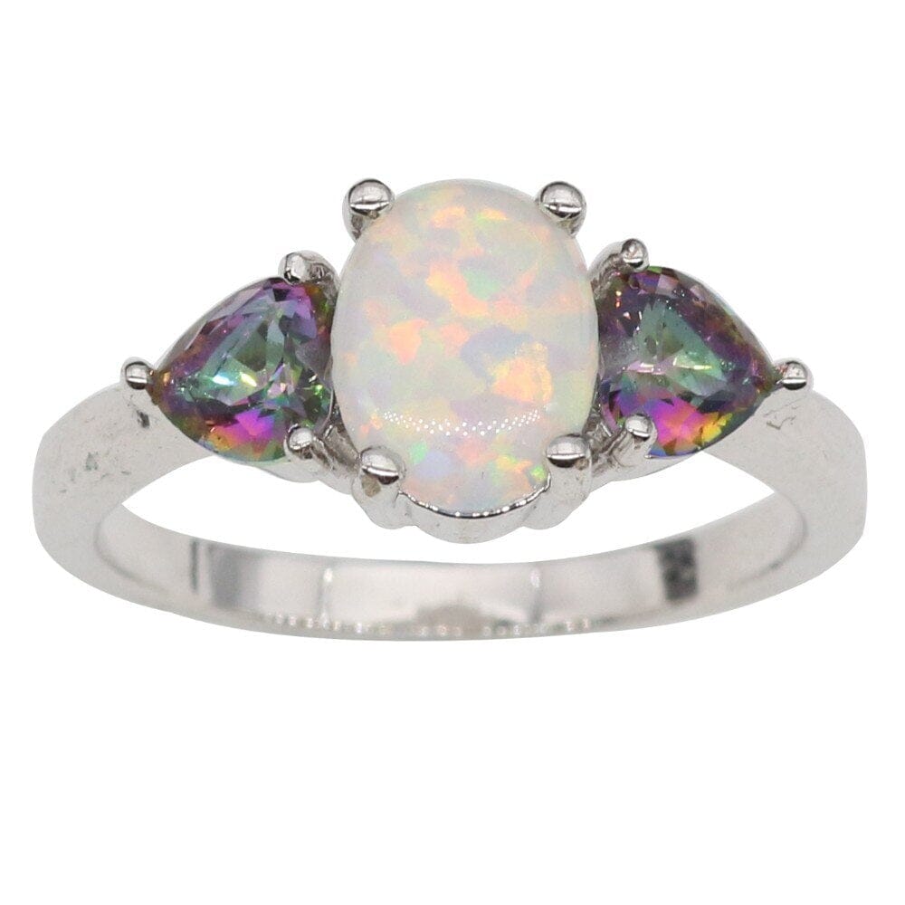 White Fire Opal Mystic Topaz RingRing6MULTI