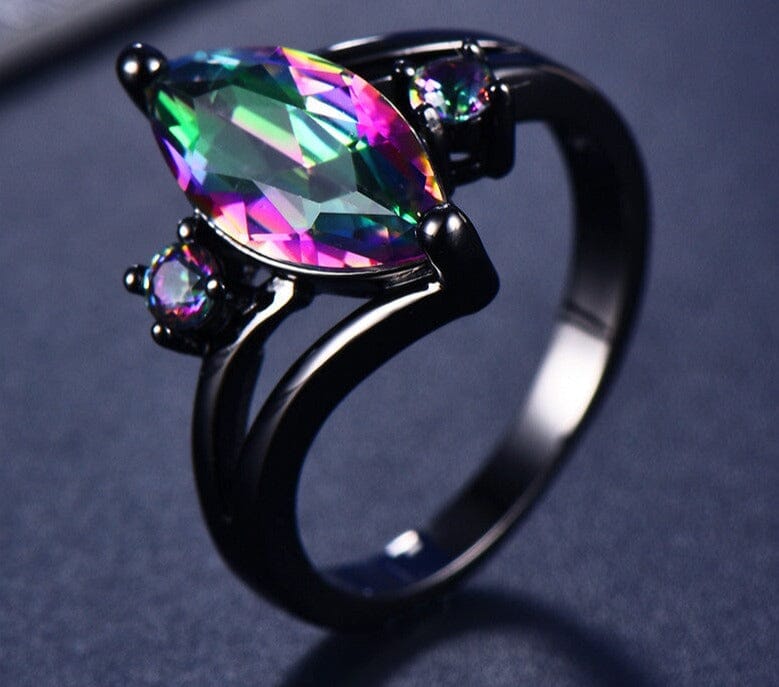 Purple Sapphire Black Gold RingRing