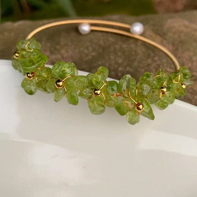 Natural Olivine Crystal Peridot Gem BraceletBracelet