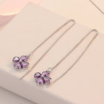 Exquisite Jade Clover Long Tassel Earrings - 925 Sterling SilverEarrings4