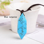 1pc Natural Crystal Quartz Double Point Pendant NecklaceNecklaceTurquoise