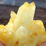 Natural Yellow Citrine Quartz Crystal ClusterRaw Stone