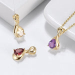 7mm Amethyst Citrine Garnet Necklace - 925 Sterling SilverNecklace