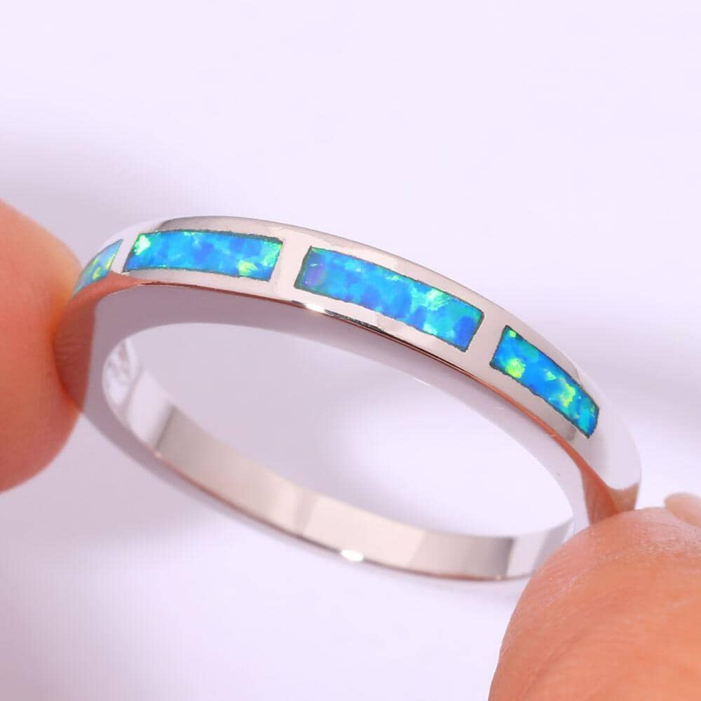 Blue Fire Opal Geometric RingRing