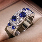 Gorgeous Sparkling Blue Nano CZ Sapphire Ring - S925 SilverRing