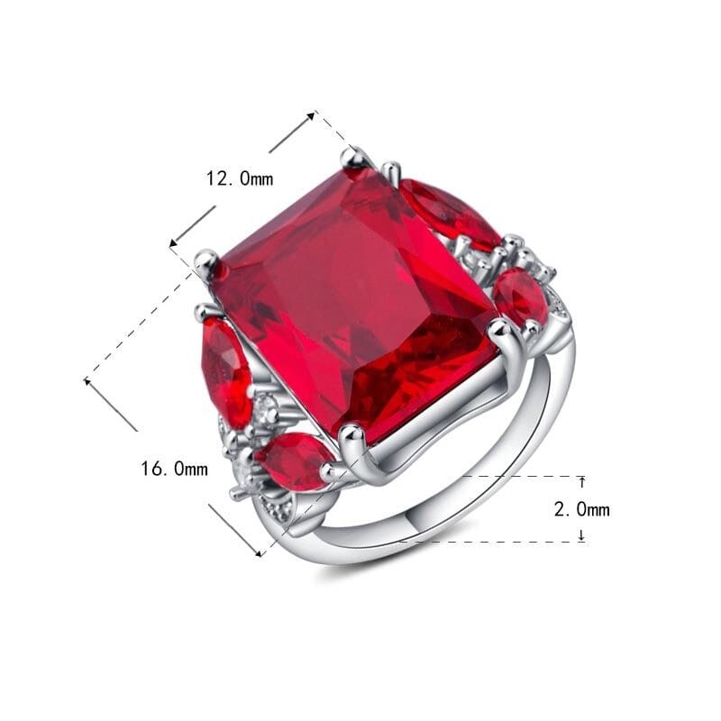 Party Jewelry Ruby Stone Ring - 925 Sterling SilverRing