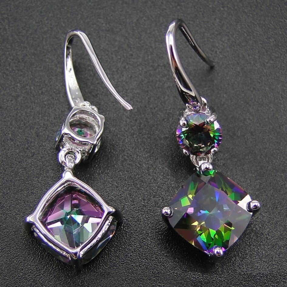 Rainbow Mystic Topaz Drop Earrings - 925 Sterling SilverEarrings