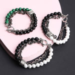 Natural Tiger Eye Stone Beaded Stainless Steel BraceletBracelet