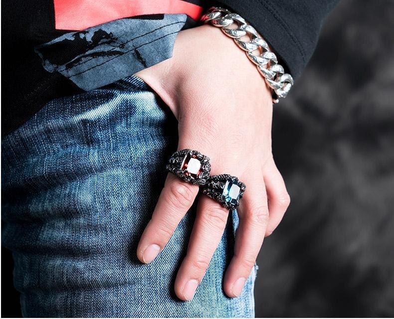 Ruby & Sapphire Dragon Men RingRing