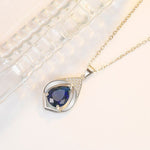 Collares Mujer Blue Sapphire Necklace - S925 Sterling SilverNecklace