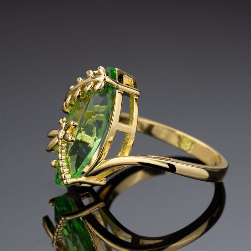 Nature Fashion Peridot Ring- 925 Sterling SilverRing
