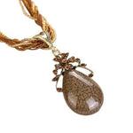 Retro Ethnic Style Alloy Rhinestone Link Chain Choker Bib Stress Reliever NecklaceNecklace