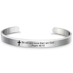 Bible Verse Stainless Steel WWJD Cuff Bracelet BangleBracelet