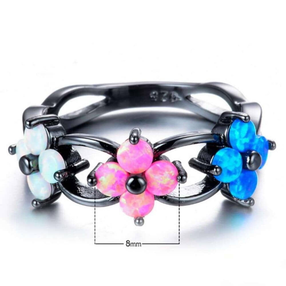 Natural Flower Opal Charm RingRing
