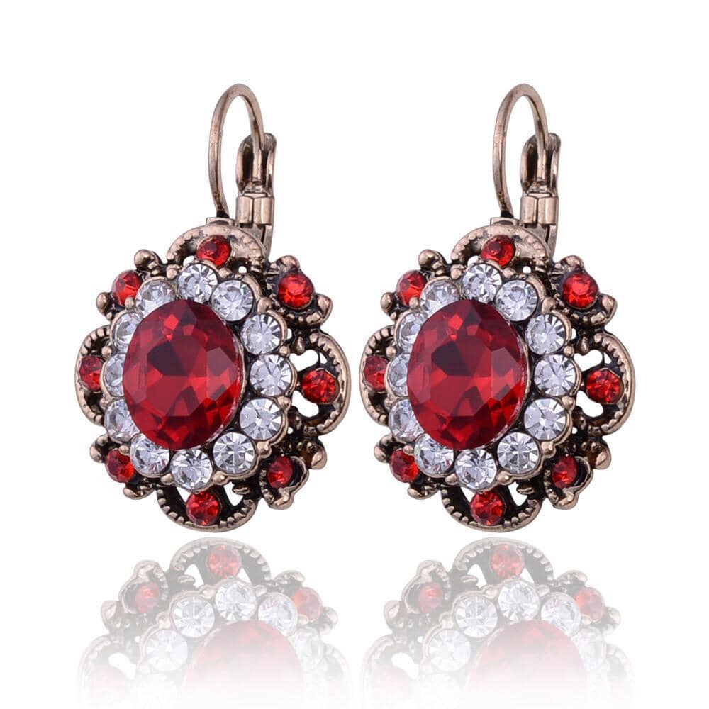 Sapphire Crystal Drop EarringsEarringsRed