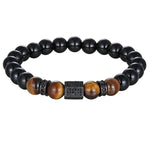 Matte Onyx Stone and Tiger Eye BraceletBraceletBlack color