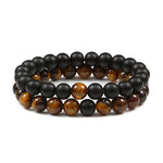 2pcs/set Black Onyx and Tiger Eye Couple BraceletsBraceletStyle 2