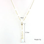 Gold Color Moonstone Pearl Pendant Beaded NecklaceNecklace