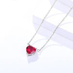 Little Heart Shape Ruby Necklace - 925 Sterling SilverNecklace